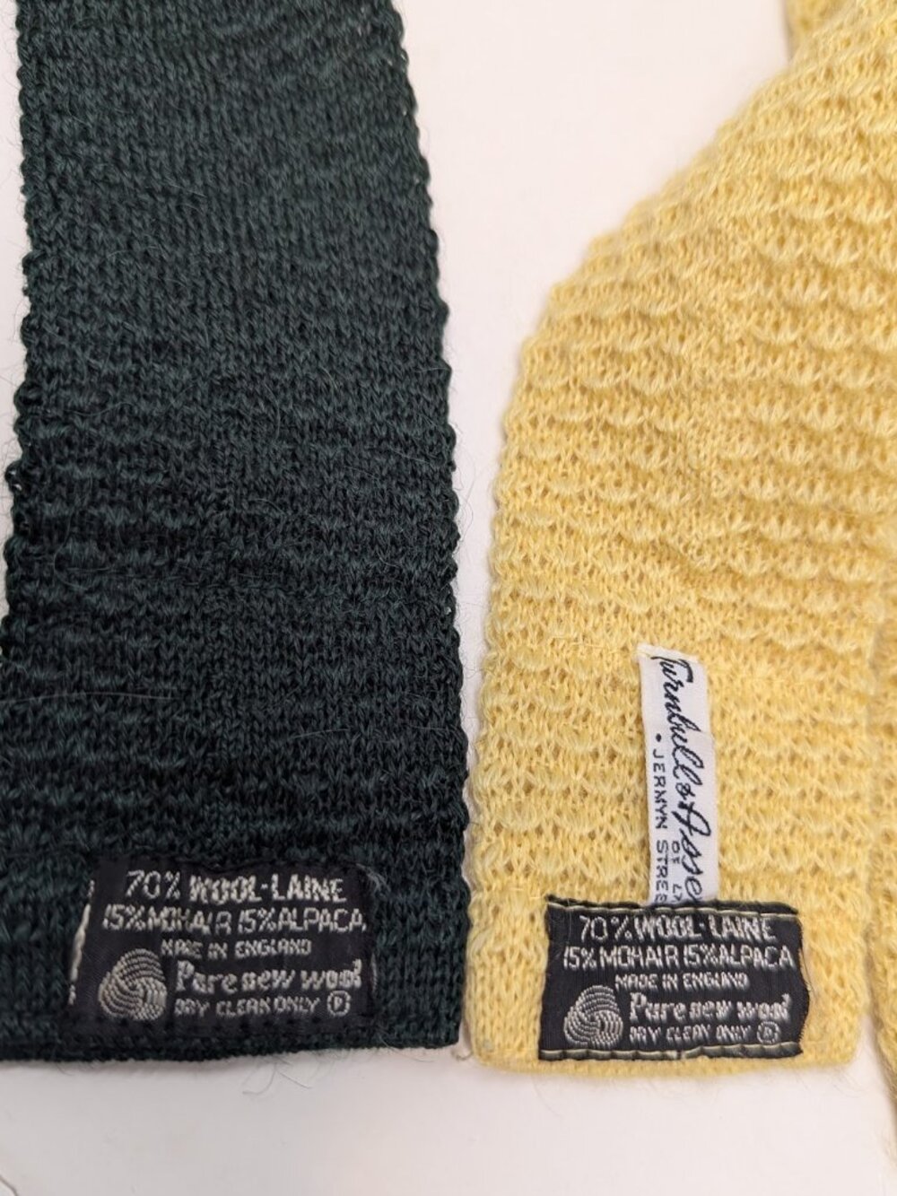 A Pair of Turnbull & Asser knit ties, wool, mohair, alpaca blend Weekend Classic
